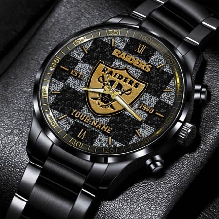 Las Vegas Raiders NFL Personalized Sport Black Watch Gifts For Fans