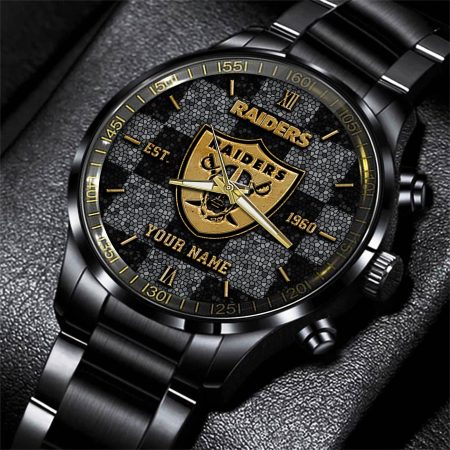Las Vegas Raiders NFL Personalized Sport Black Watch Gifts For Fans