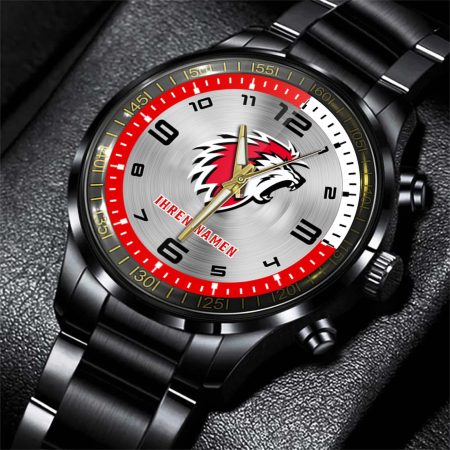 Lausanne Hockey Club NL Personalized Black Stainless Steel Hand Watch For Fan