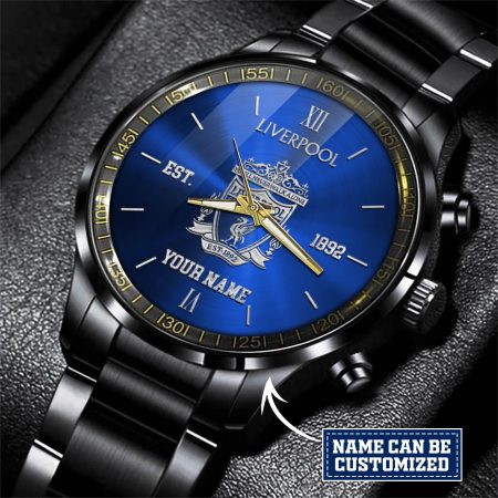 Liverpool EPL Personalized Black Hand Watch Gift For Fans
