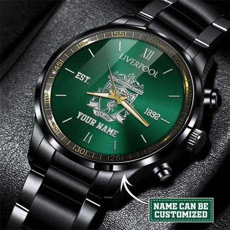 Liverpool EPL Personalized Black Hand Watch Gift For Fans