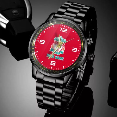 Liverpool EPL Personalized Black Hand Watch Gifts For Fans