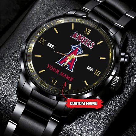 Los Angeles Angels MLB Black Fashion Watch Custom Your Name For Fan