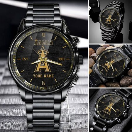 Los Angeles Angels MLB Black Fashion Watch Custom Your Name For Fan