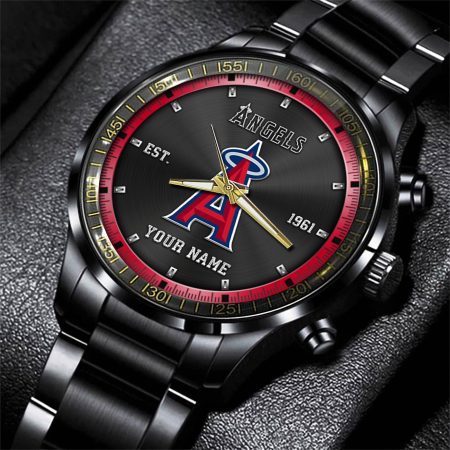 Los Angeles Angels MLB Personalized Black Style Hand Watch Gifts For Fan