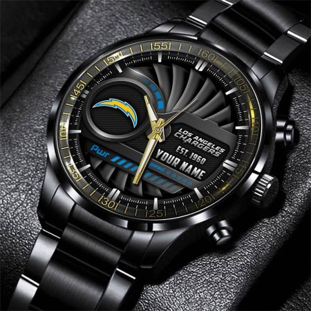 Los Angeles Chargers NFL Black Fashion Watch Custom Your Name