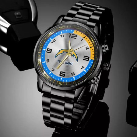 Los Angeles Chargers NFL Personalized Black Hand Watch Gifts For Fans