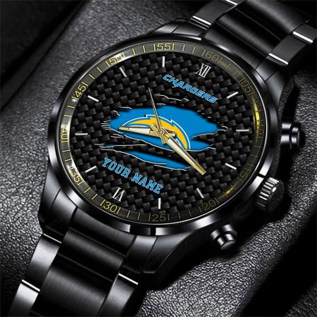 Los Angeles Chargers NFL Personalized Sport Black Fashion Watch For Fan