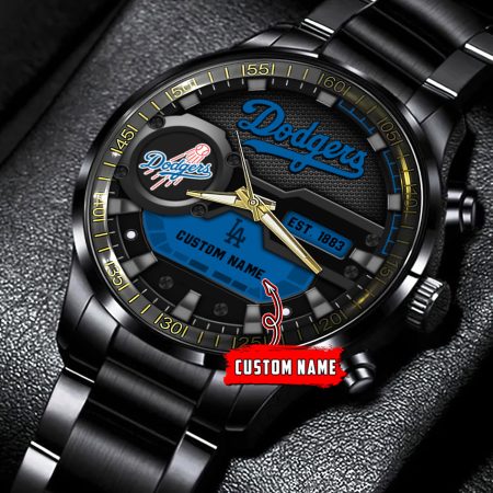 Los Angeles Dodgers MLB Personalized Black Hand Watch Gift For Fans
