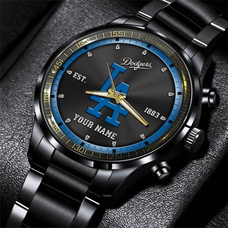 Los Angeles Dodgers MLB Personalized Black Style Hand Watch Gifts For Fan