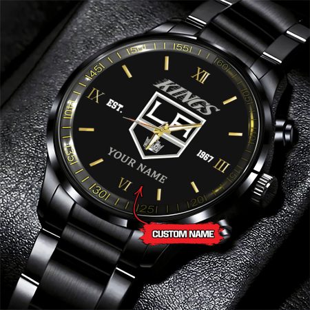 Los Angeles Kings NHL Hockey Game Time Custom Black Fashion Watch For Fan