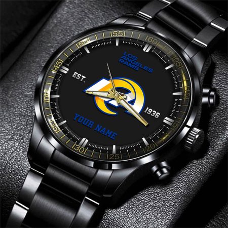 Los Angeles Rams NFL Personalized Black Fashion Watch Gifts For Fans