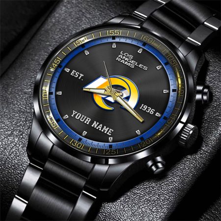 Los Angeles Rams NFL Personalized Black Fashion Watch Gifts For Fans