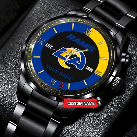 Los Angeles Rams NFL Personalized Black Fashion Watch