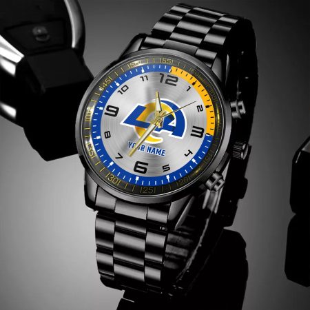 Los Angeles Rams NFL Personalized Black Hand Watch Gifts For Fans