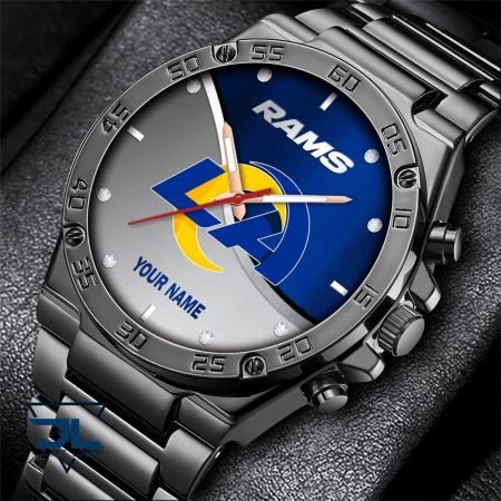 Los Angeles Rams NFL Personalized Black Hand Watch Gifts For Fans
