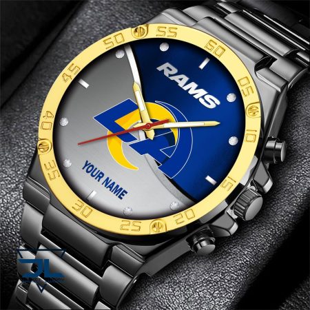 Los Angeles Rams NFL Personalized Black Hand Watch Gifts For Fans