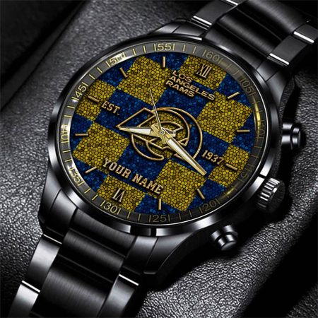 Los Angeles Rams NFL Personalized Sport Black Watch Gifts For Fans