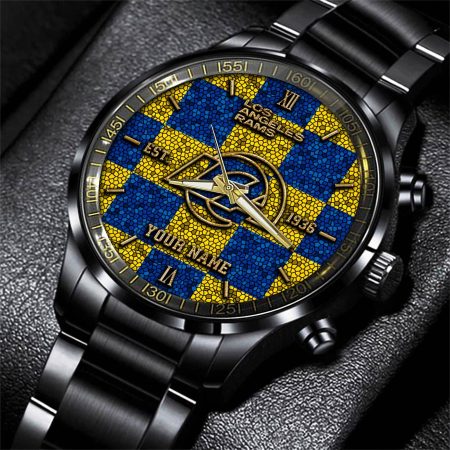 Los Angeles Rams NFL Personalized Sport Black Watch Gifts For Fans