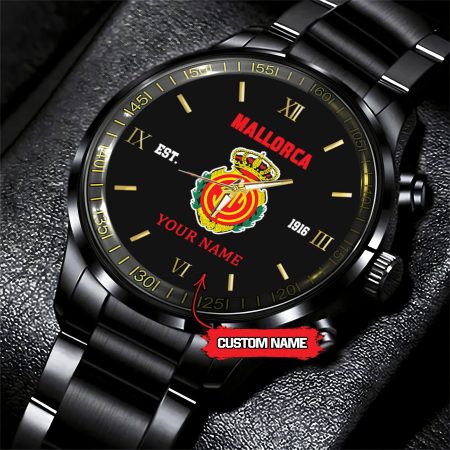 Mallorca LaLiga Personalized Black Hand Watch Gifts For Fan Club