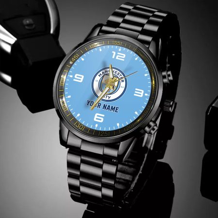 Manchester City EPL Personalized Black Hand Watch Gifts For Fans