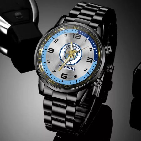 Manchester City EPL Personalized Black Hand Watch Gifts For Fans