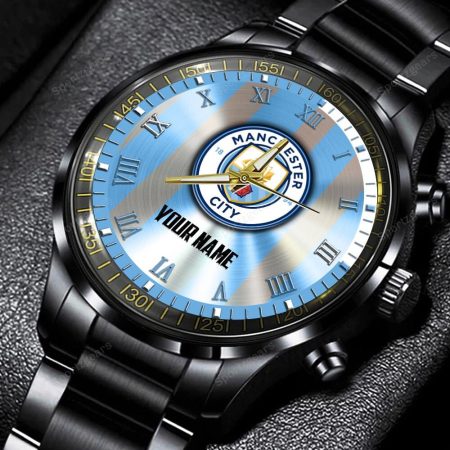 Manchester City EPL Personalized New Black Hand Watch Gift For Fans