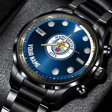 Manchester City EPL Personalized New Black Hand Watch Gift For Fans