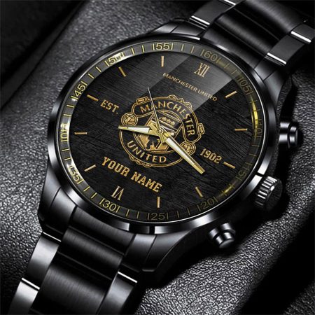 Manchester United EPL Personalized Black Hand Watch Gift For Fans