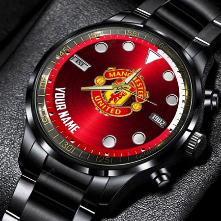 Manchester United EPL Personalized New Black Hand Watch Gift For Fans
