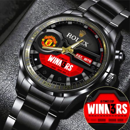 Manchester United EPL x Rolex Black Stainless Steel Watch Gift For Fan