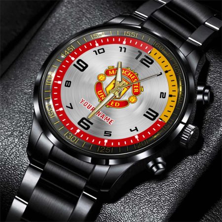 Manchester UnitedEPL Personalized Black Stainless Steel Hand Watch For Fan