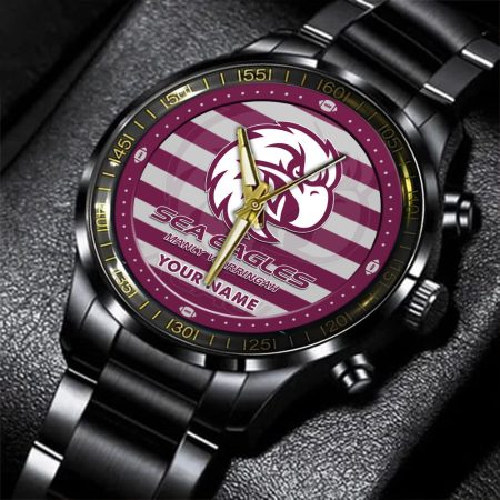 Manly Warringah Sea Eagles NRL New Personalized Black Hand Watch Gifts For Fans