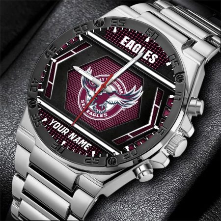 Manly Warringah Sea Eagles NRL Personalized Watch Men Gift For Fans