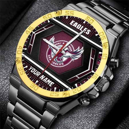 Manly Warringah Sea Eagles NRL Personalized Watch Men Gift For Fans