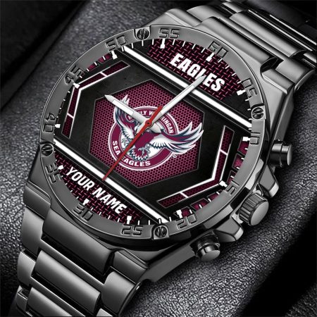 Manly Warringah Sea Eagles NRL Personalized Watch Men Gift For Fans