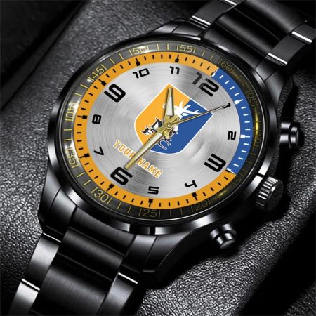 Mansfield Town EFL Personalized Black Stainless Steel Hand Watch For Fan