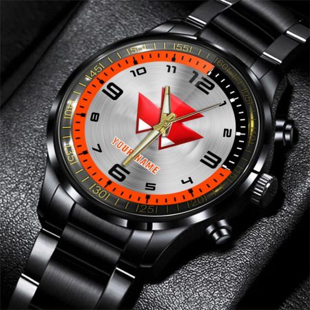 Massey Ferguson Tractor Personalized Black Stainless Steel Hand Watch For Fan