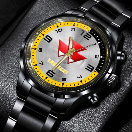 Massey Ferguson Tractor Personalized Black Stainless Steel Hand Watch For Fan