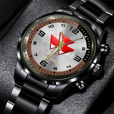 Massey Ferguson Tractor Personalized Black Stainless Steel Hand Watch For Fan