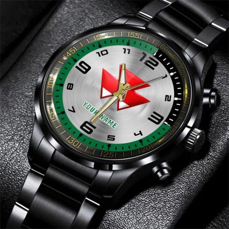 Massey Ferguson Tractor Personalized Black Stainless Steel Hand Watch For Fan