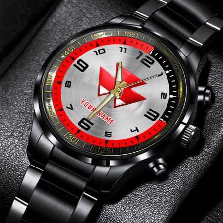 Massey Ferguson Tractor Personalized Black Stainless Steel Hand Watch For Fan