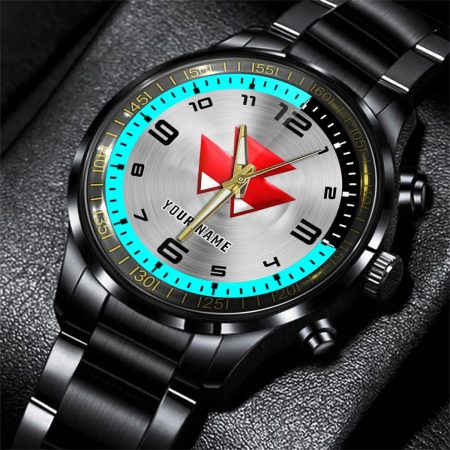 Massey Ferguson Tractor Personalized Black Stainless Steel Hand Watch For Fan