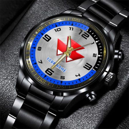 Massey Ferguson Tractor Personalized Black Stainless Steel Hand Watch For Fan