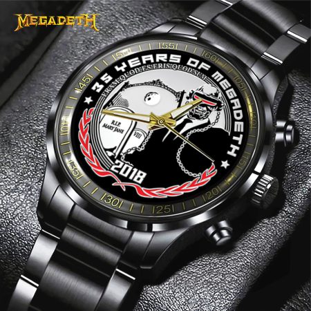 Megadeth Band Music Black Stainless Steel Watch Gift For Fan