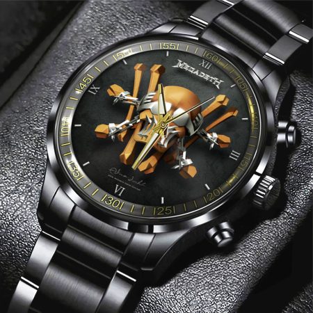 Megadeth Band Music Black Stainless Steel Watch Gift For Fan
