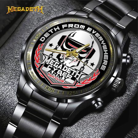 Megadeth Band Music Black Stainless Steel Watch Gift For Fan
