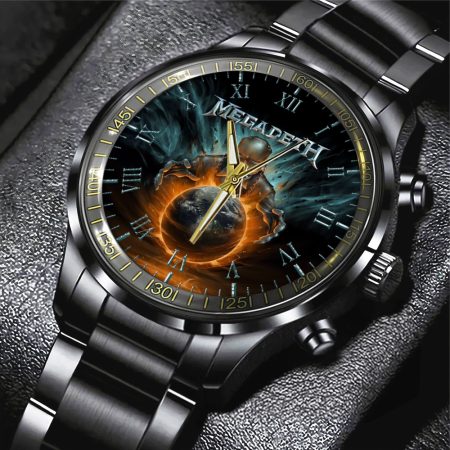 Megadeth Band Music Black Stainless Steel Watch Gift For Fan