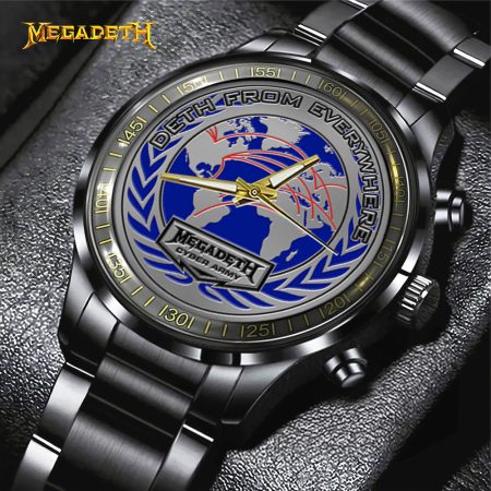 Megadeth Band Music Black Stainless Steel Watch Gift For Fan