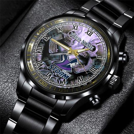 Melbourne Storm NRL Personalized 3D Men Skull Hand Watch Gift For Fans